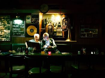 People sitting in restaurant