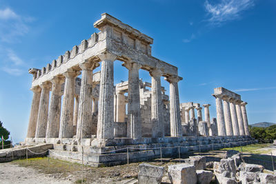 Old ruins of temple against sky