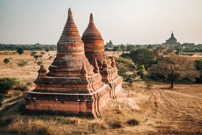 Exterior of temple against clear sky