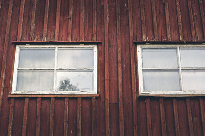 Close-up of window on abandoned building