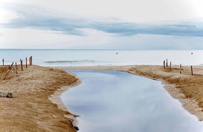 Scenic view of beach against sky