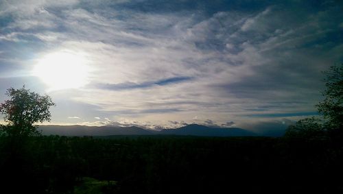 Scenic view of landscape against cloudy sky