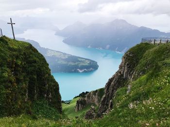 Panoramic view of sea against cloudy sky