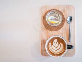 Directly above shot of coffee on table