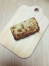 High angle view of bread on table