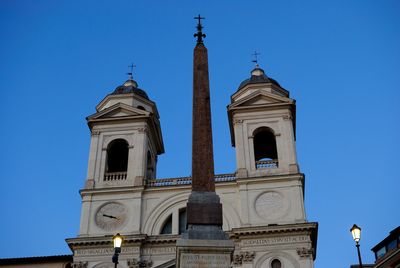 Trinità dei monti church on the top of spanish steps.