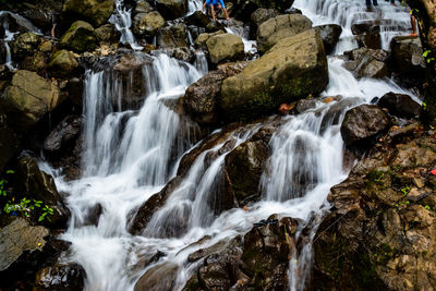 Stream flowing through rocks
