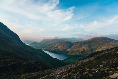 Scenic view of mountains against sky