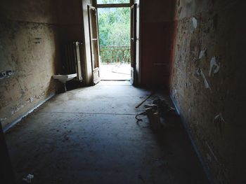 Empty corridor of abandoned building