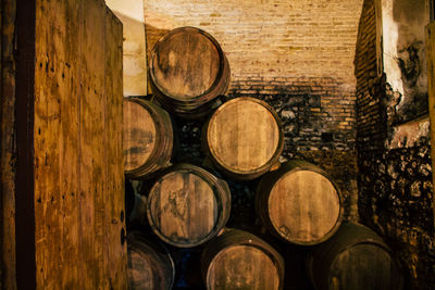 Full frame shot of beer bottles