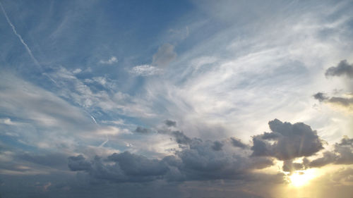 Low angle view of sky at sunset