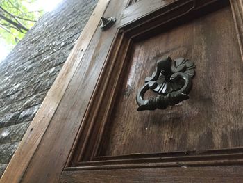 Low angle view of sculpture on building