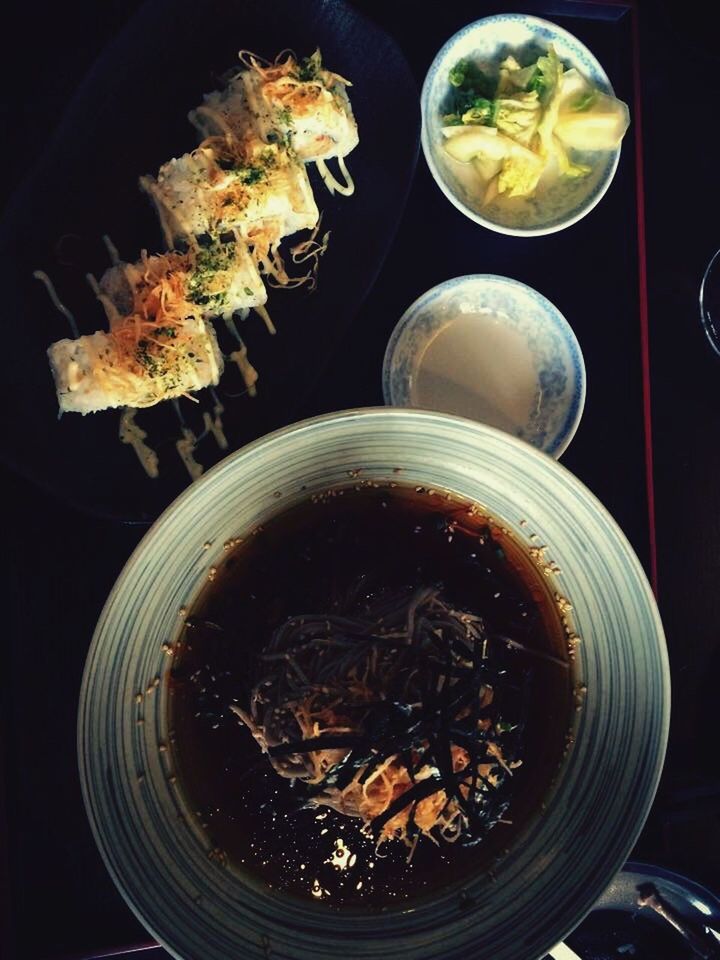 food and drink, indoors, food, freshness, high angle view, still life, table, bowl, healthy eating, ready-to-eat, plate, directly above, drink, drinking glass, close-up, no people, meal, glass - material, serving size, spoon