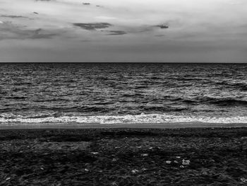 View of sea against cloudy sky