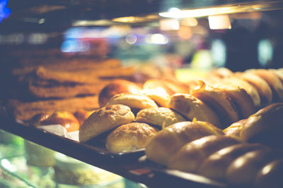 Close-up of breads in bakery