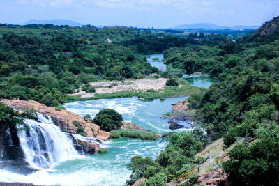 Scenic view of waterfall