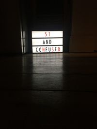 Information sign on wall in building