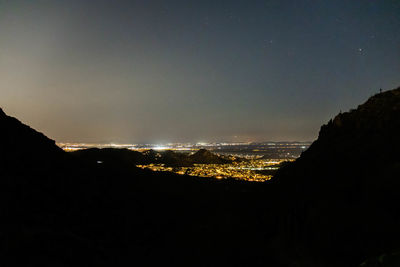 Scenic view of mountains against clear sky