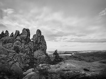 Rock formations against sky