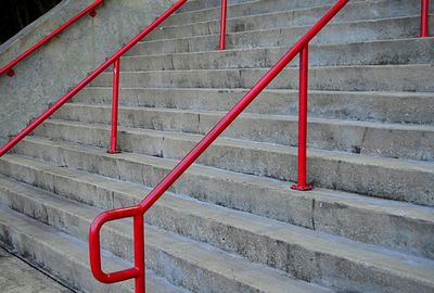 High angle view of spiral stairs