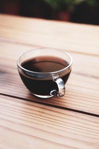 Close-up of tea cup on table