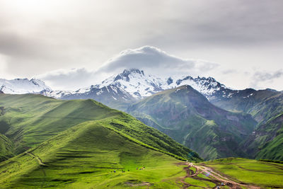 Scenic view of mountains against sky