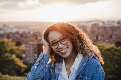 Portrait of smiling young woman