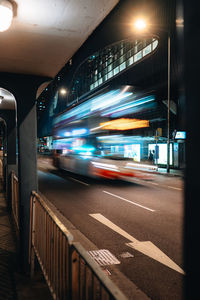 Blurred motion of train at airport
