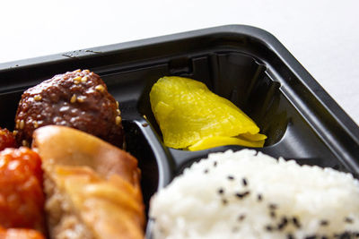 Close-up of food in tray