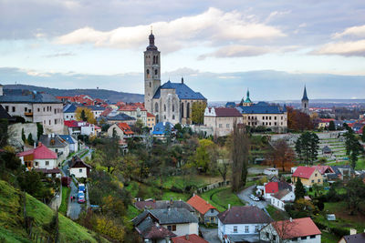 View of town against sky