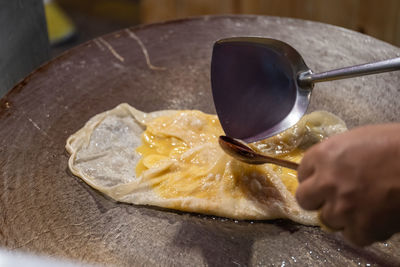 Close-up of breakfast on table