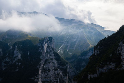 Scenic view of mountains in montefortino, marche italy