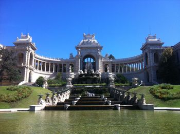 Building against clear blue sky