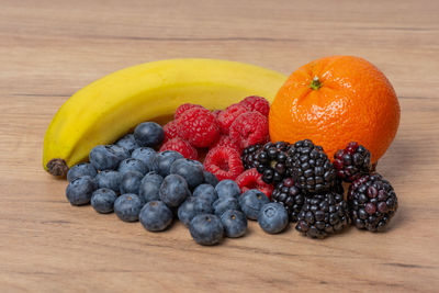 Close-up of fruits on table