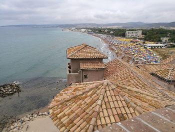 High angle view of sea against sky