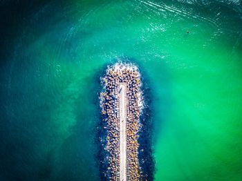 High angle view of swimming pool in sea
