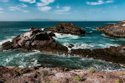 View from callao salvaje at tenerife of la gomera in the distance