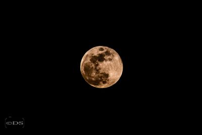 Low angle view of moon against clear sky at night