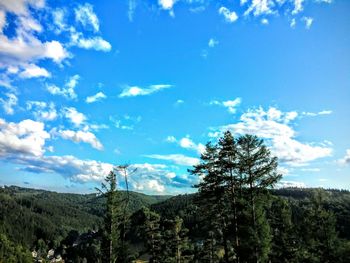 Scenic view of landscape against cloudy sky