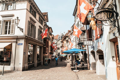 Street amidst buildings in town