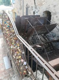 High angle view of an abandoned garbage