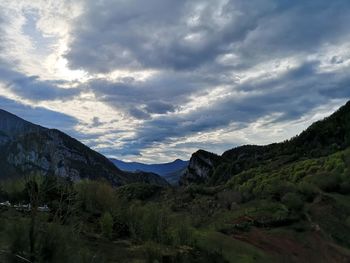 Scenic view of mountains against sky