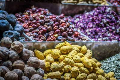 Close-up of vegetables for sale in market