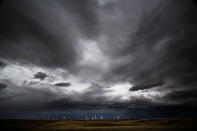 Scenic view of landscape against cloudy sky