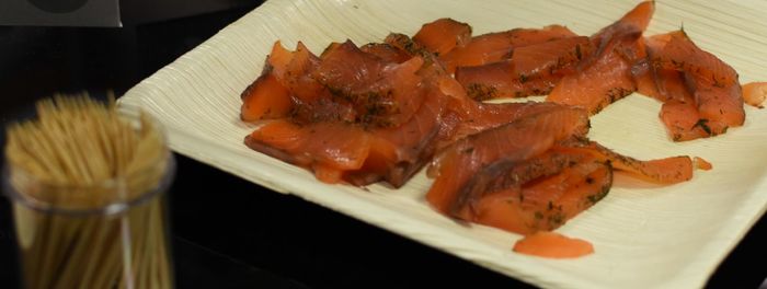 High angle view of meal served in plate