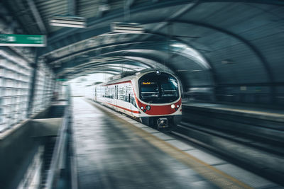 Train at railroad station