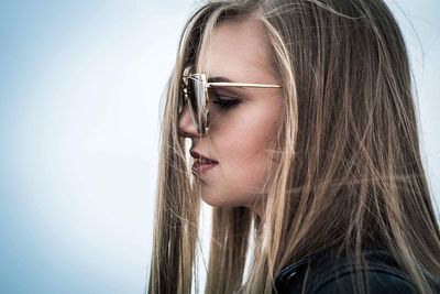 Close-up portrait of a beautiful young woman