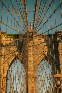 Low angle view of suspension bridge