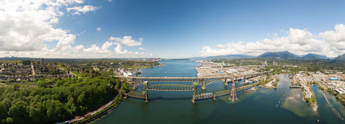 High angle view of bridge over river