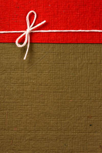 Close-up of wrapped gift